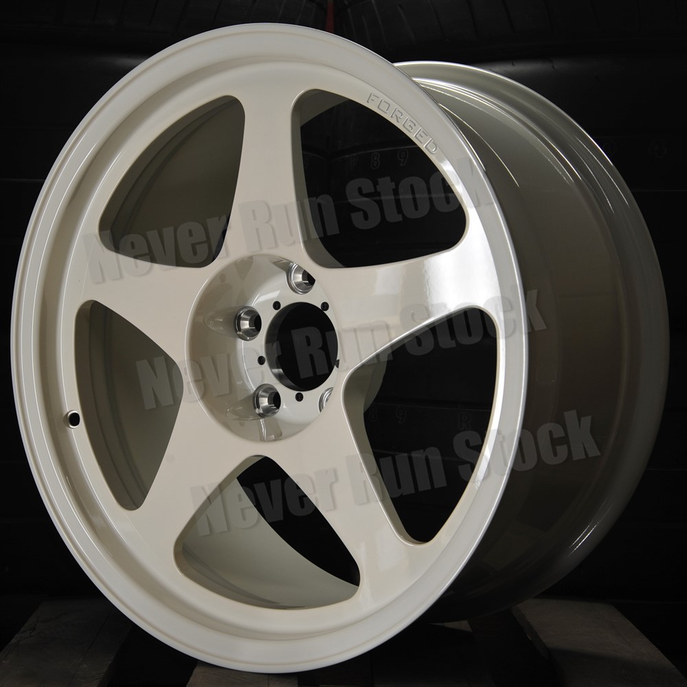 18.5LBS R6061 18x8.5 5x100 +35 CHAMPIONSHIP WHITE 5 SPOKES FORGED