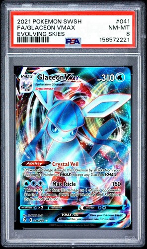 Glaceon VMAX graded PSA 8 for sale on eBay