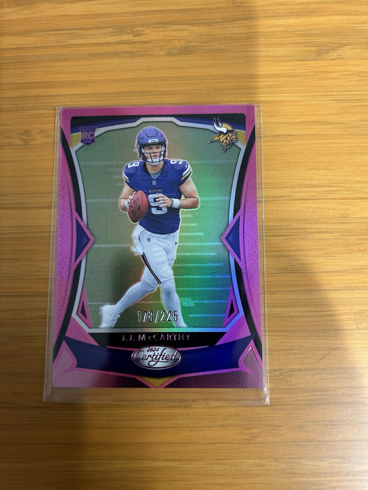 2024 Panini Certified - Rookies J.J. McCarthy #108 Mirror Pink /225 (RC)