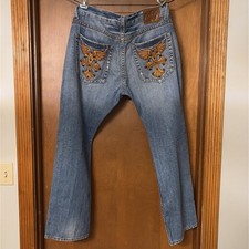 JNCO Denim Jeans Y2k Studded Cross Wings 38x32 Box1-3