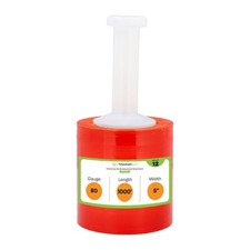 12 Rolls 5" x 1000 ft x 80 Ga Orange Hand Wrap Stretch Film With Plastic Handle