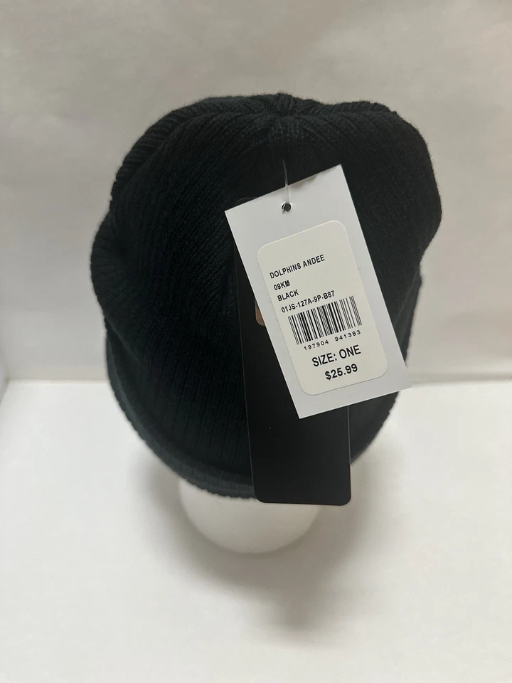 Gorra gorra tejida de los Miami Dolphins negra con puños ropa del equipo de la NFL Foto 3 de 4