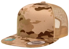 CAMO YP Classics Flat Bill Trucker Cap 5 Panel Mesh Back Snapback Hat 6006