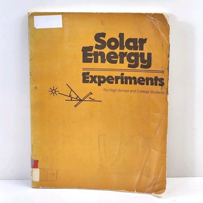 Vtg 1977 Solar Energy Experiments Paperback Science Projects Research Technology