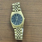 Seiko Presidential Watch Men  Black Dial Gold -tone Quartz Day Date 7n43-8111
