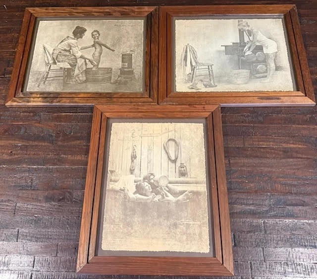 Vtg R Hendrickson 裸婦 ヌード プリント 木製額装 アート R