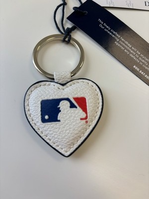 NEW Dooney & Bourke Baseball Key Fob Keychain LEATHER OFFICIAL MAJOR LEAGUE MLB