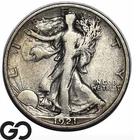 1921-S Walking Liberty Half Dollar, Lower Mintage Better Date