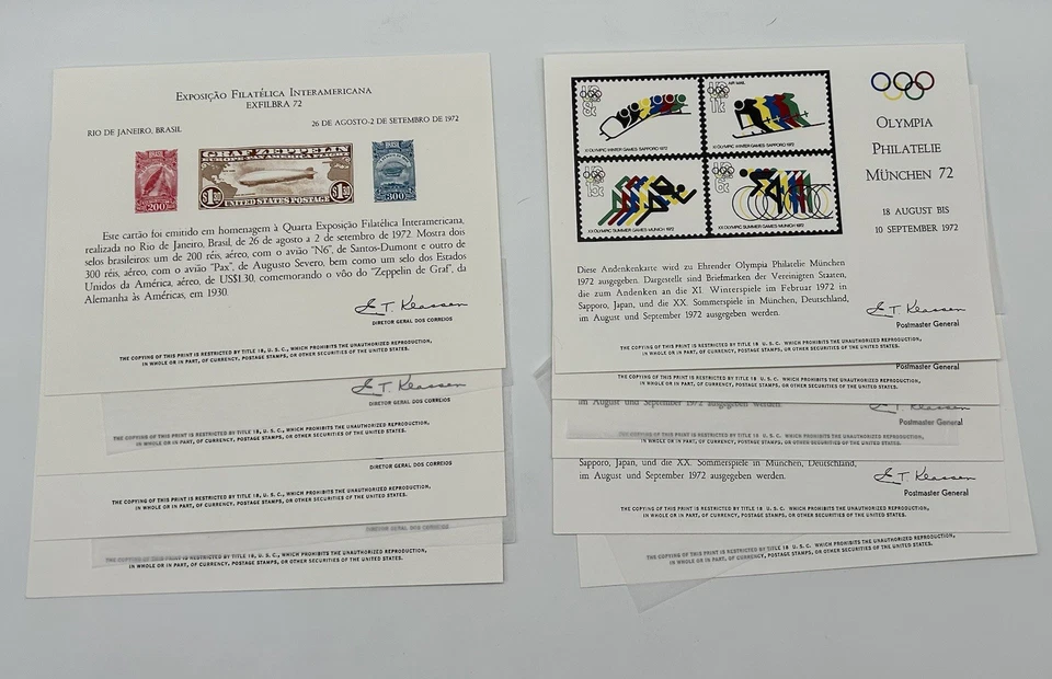 Lot 1972 USPS Philatelic Souvenir Cards National Postal Forum Munich Olympics - Image 3 of 4