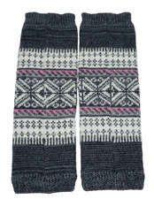 UNBRANDED Gray, White,  Pink Acrylic Knit Leg Warmers 14"