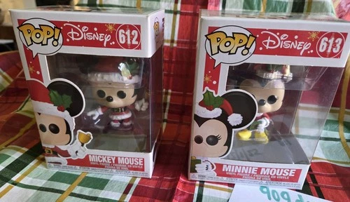 Disney Funko Pop Minnie Carols 613 Mickey Mouse Bell 612 Christmas Holiday ☃️