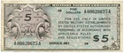 5 DOLLARS MILITARY PAYMENT CERTIFICATE SERIES 461 UNITED STATES 17/09/1946 BB