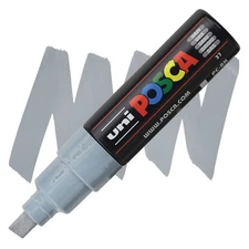 Posca Markers, Paint Marker, Grey, 8K, Broad Tip, Opaque Ink, Acrylic, Gray