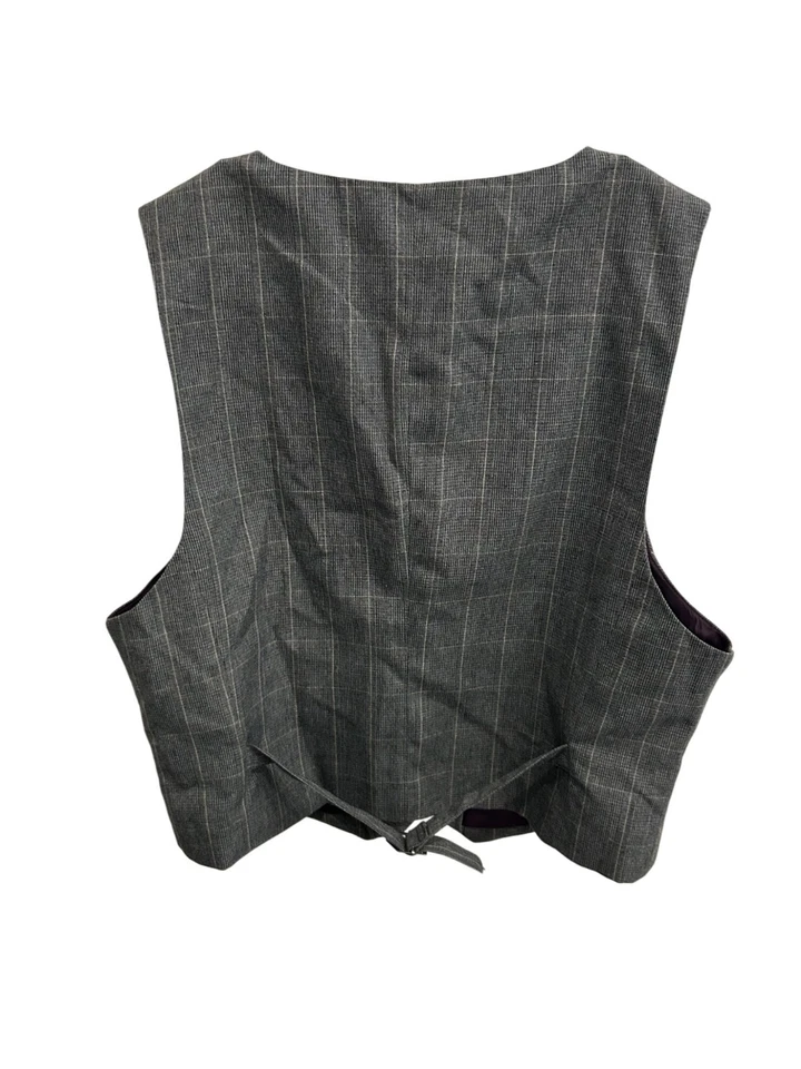 Chaleco clásico a rayas gris Fossil para mujer talla M Preppy Foto 2 de 4