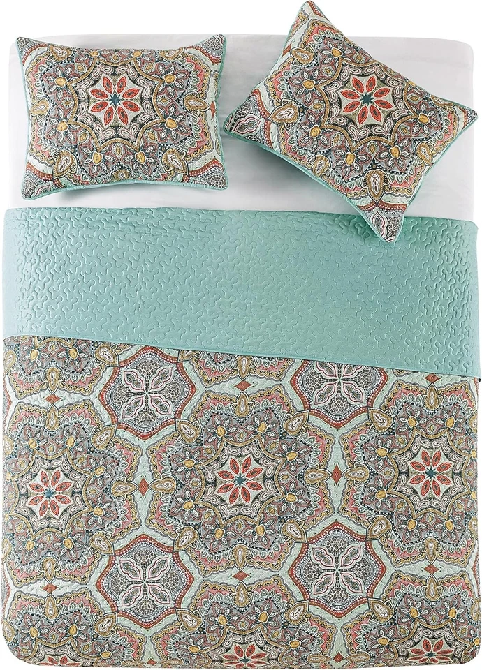 VCNY Home Juego de 3 Edredón King Yara Medallón Reversible J0z001 Foto 3 de 4