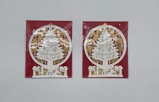 2 Christmas Greeting Cards 3D Pop Up Decoration Greeting Card Handmade Paper 