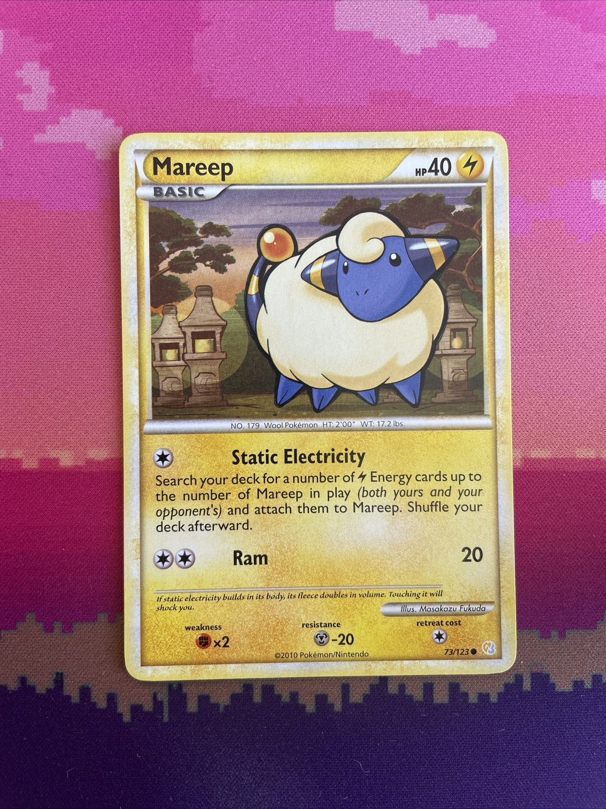 Pokemon Card Mareep HeartGold & SoulSilver Uncommon 73/123 Near Mint 