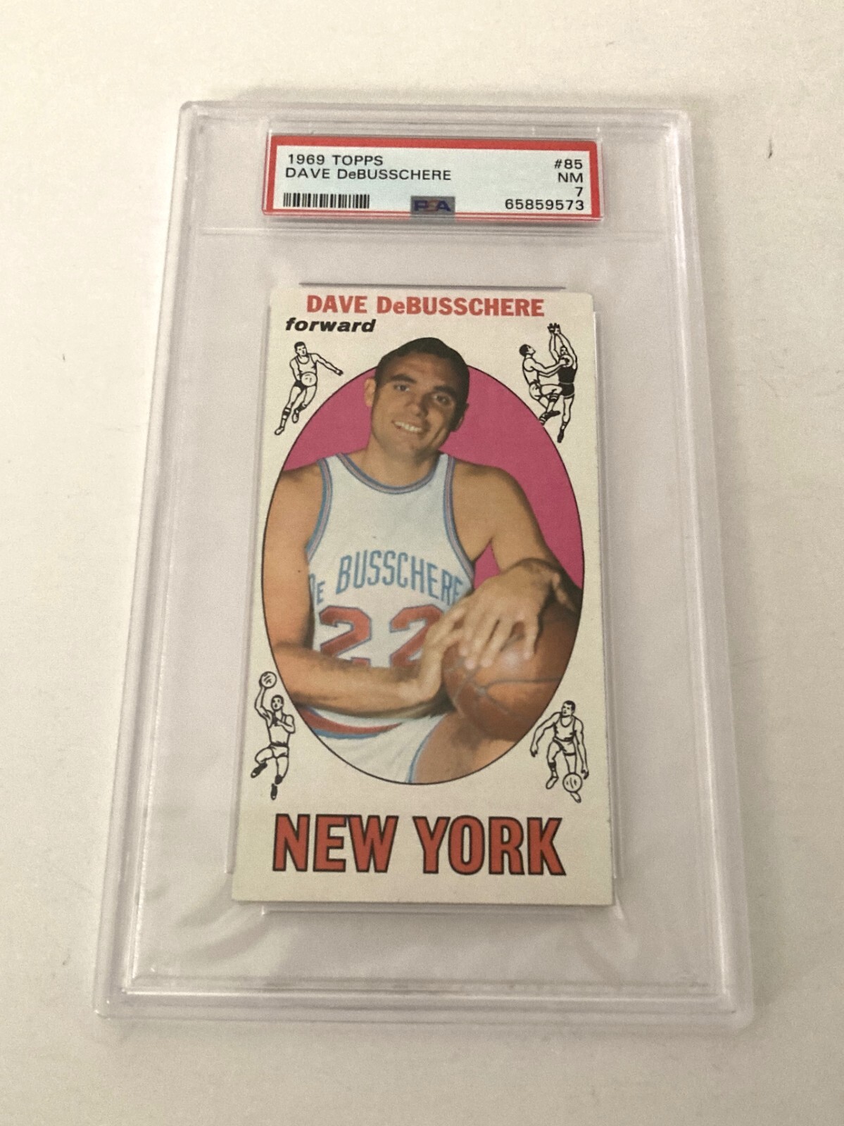 1969 TOPPS BASKETBALL DAVE DEBUSSCHERE #85 RC HOF PSA 7