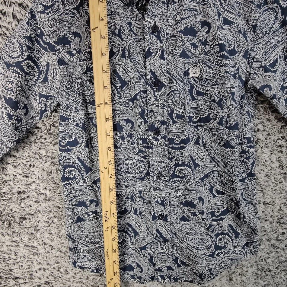 Camisa Cinch Paisley Estampado Abotonada Estilo Occidental Manga Larga Niños Talla M Foto 4 de 4