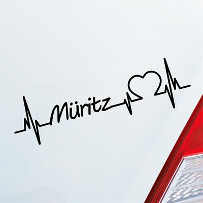 Auto Aufkleber Müritz Herz Puls See Sea Liebe Love 19x5 cm Sticker Heckscheibena