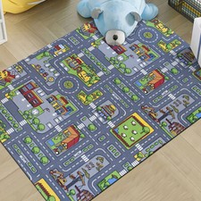 Children's Village Mat Kids Rugs Town Road Map City Car Toy Rug Play 80 x 120cm