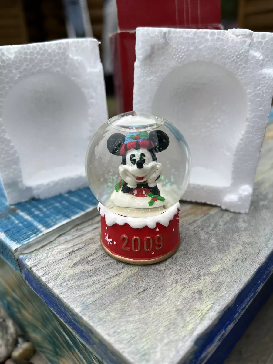 Vintage JCPenney Walt Disney Mickey Mouse Miniature Snowglobe Snow Globe Xmas
