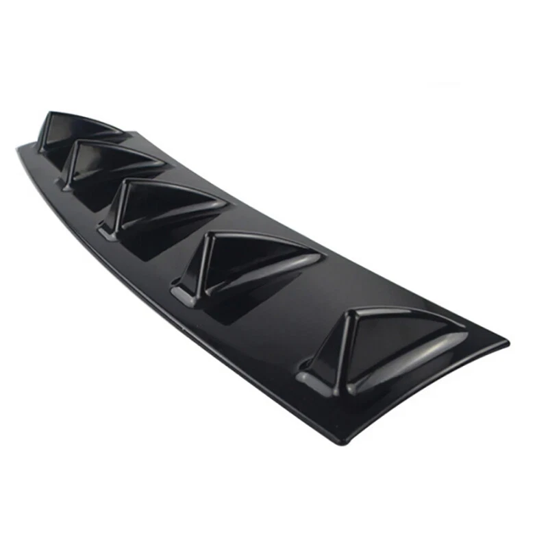 Difusor labial parachoques trasero inferior brillante SUV de 23"" negro 5 aletas de tiburón alerón ABS Foto 3 de 4