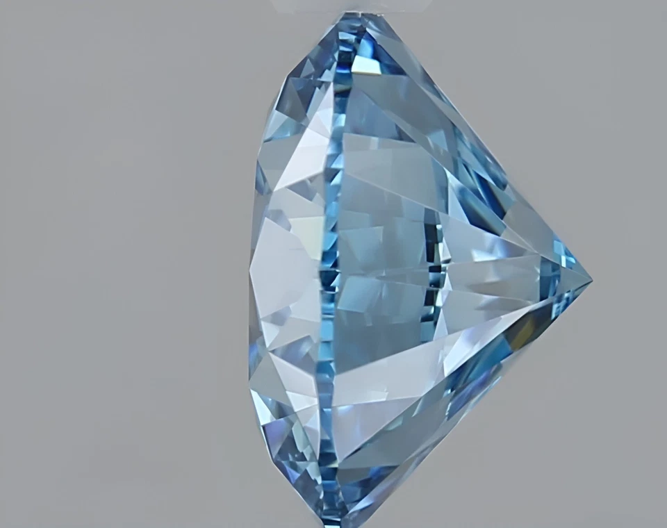 1.02ct Fancy Vivid Blue VVS1/ID/EX Round Lab-grown Loose Diamond IGI Certified - Image 4 of 4