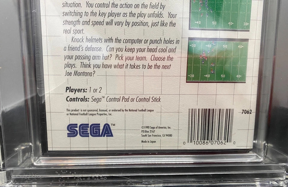 JOE MONTANA FOOTBALL 1990 WATA 9.6 A+ NEW SEALED USA SEGA MASTER SYSTEM - Image 4 of 4