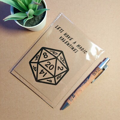 Lustige Magic the Gathering Valentinstag Karte - MTG d20 DD Geeky Valentinstag