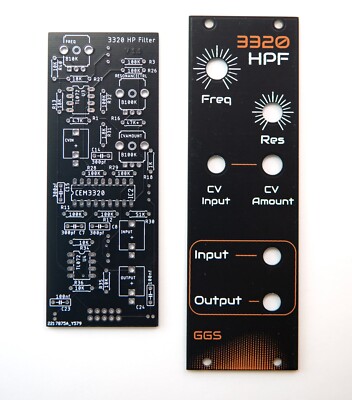 3320 High Pass Filter / Eurorack / VCF / PCB & Front Panel / DIY Synth Module