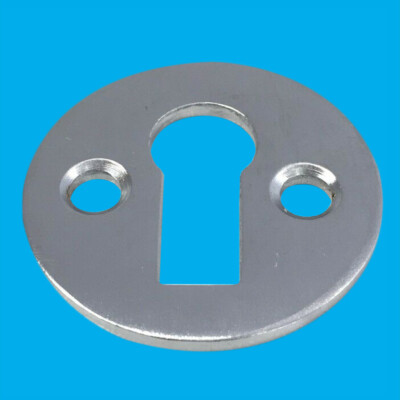 2x Rund Wappen Schlüsselloch Einfassung Matt Satin Alu 32mm Durchmesser & Screws