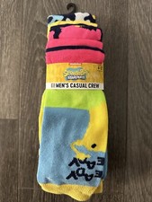 SpongeBob SquarePants 6 Pair Crew Socks Mens Size 8-12 Bioworld