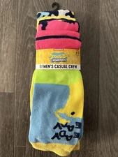 SpongeBob SquarePants 6 Pair Crew Socks Mens Size 8-12 Bioworld