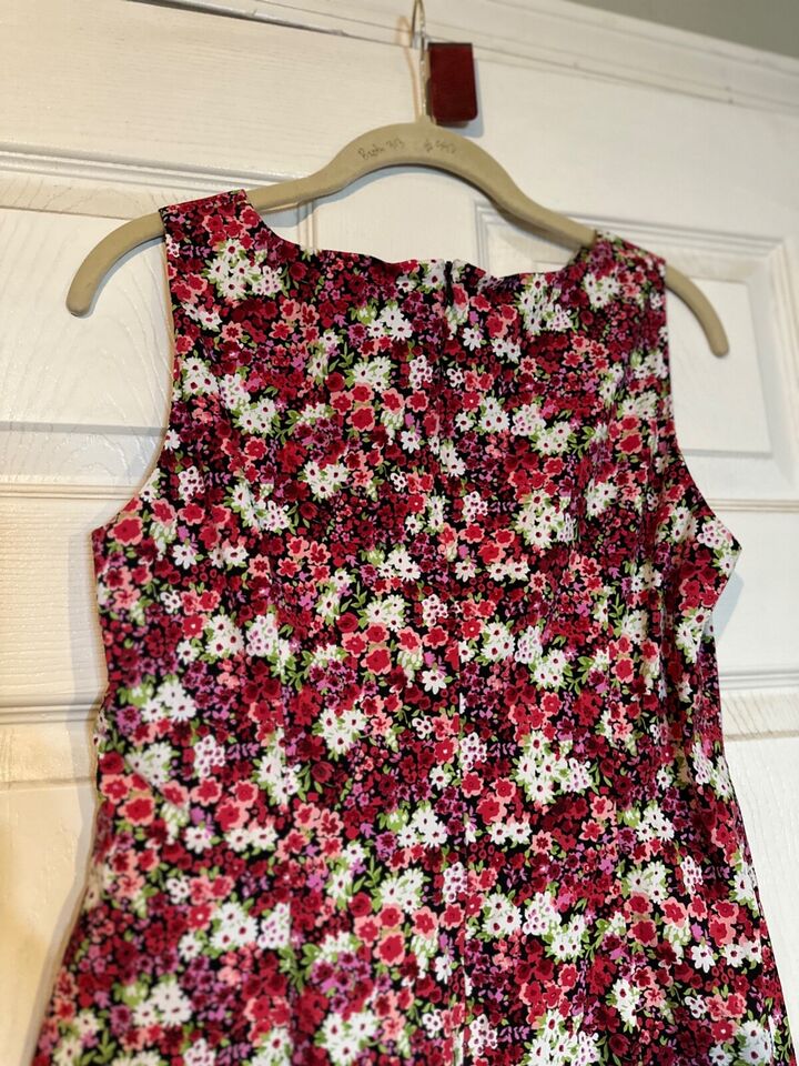 CDC Sleeveless Summer Shift Dress Multicolored Floral Zip Back Size 10 ...