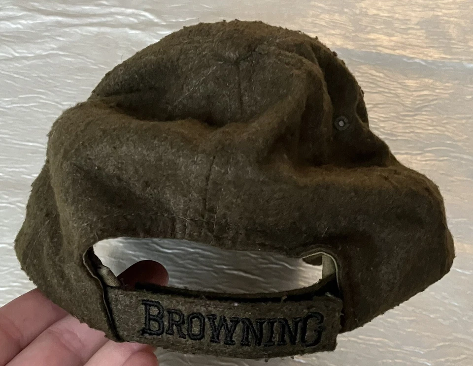 Gorra de bola de lana bordada elevada Browning verde oliva gancho N bucle ajustable Foto 4 de 4