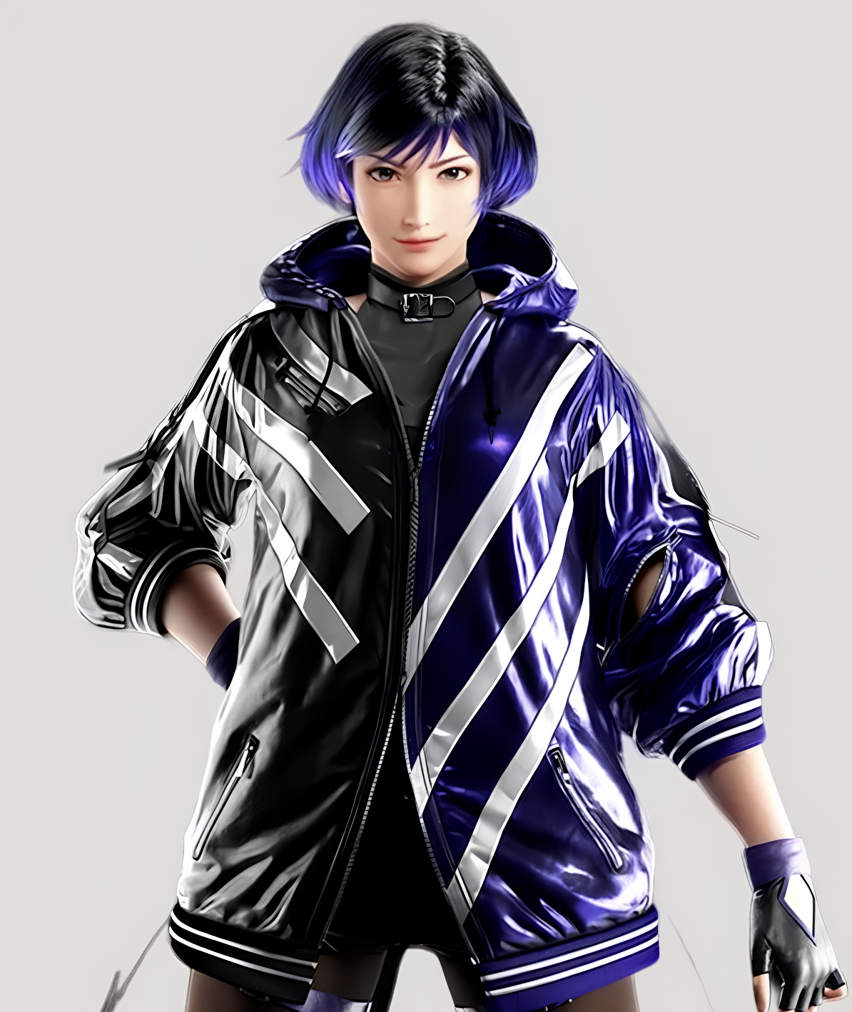 Reina Mishima TEKKEN 8 Black Hooded Fedora Jacket for Gamers