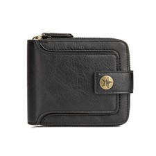 Mens 100% Genuine Soft Leather RFID Protection Wallets Card Holder with Zip UK