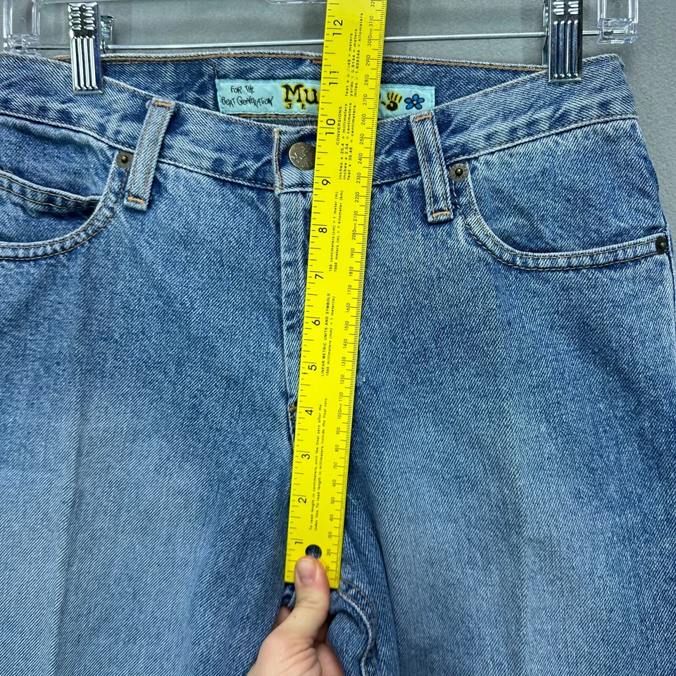 Pantalones de mezclilla vintage Mudd Jeans para mujer junior 5 azules acampanados Y2K Bell 28x33 Foto 4 de 4