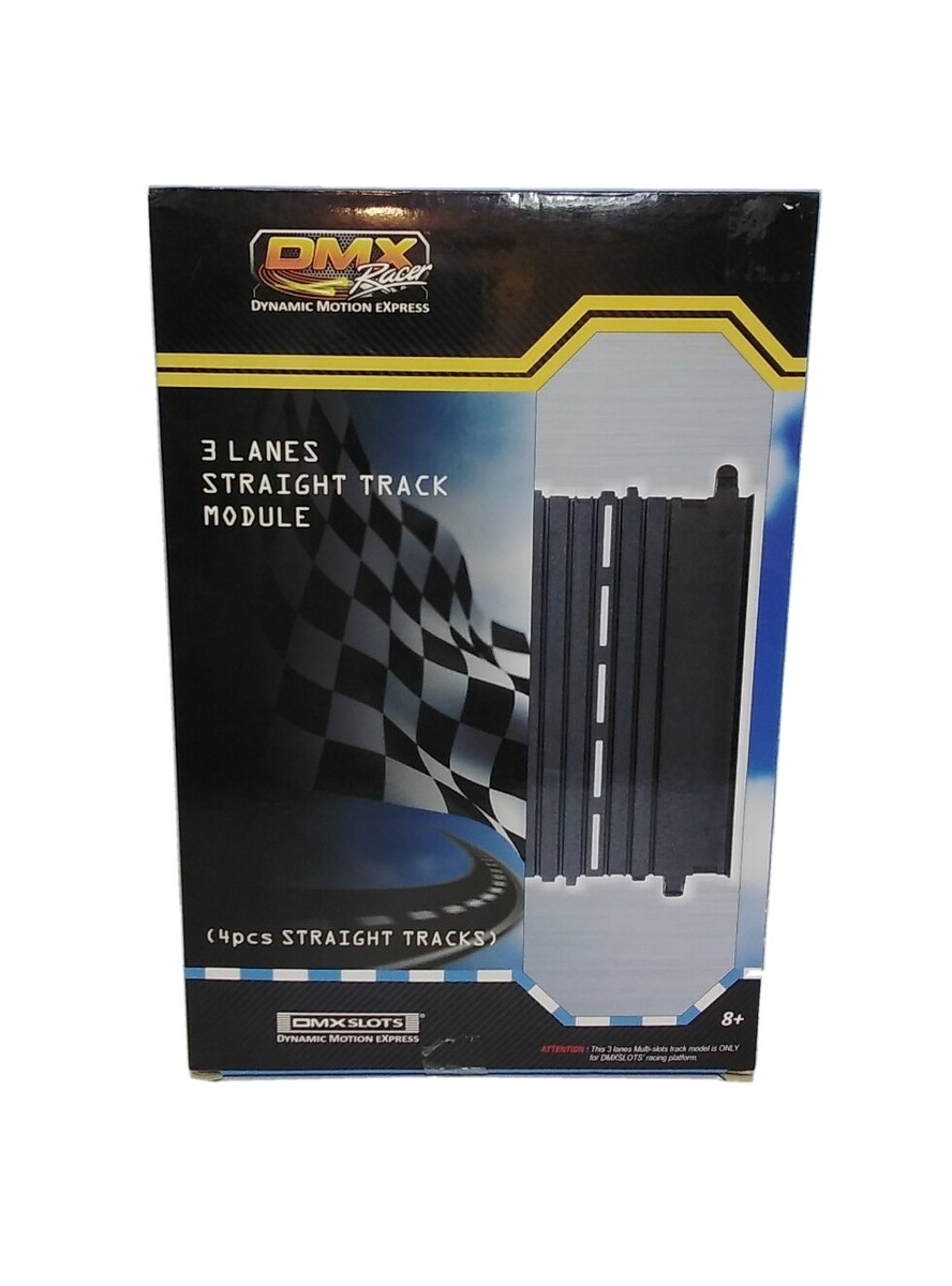 DMX Racer Slot Car Lane Straight Track Module for DMXSLOTS PLATFORM,  1220SX4