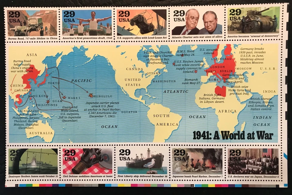 US STAMP MNH # 2559 2697 2765 2838 2981 5 WW2 PANES COMPLETE SET OF 50 - Image 2 of 4