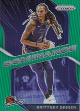 2021 Panini Prizm WNBA Dominance Insert Green Refractor #9 Brittney Griner
