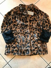 New B.young Faux Fur Animal Leopard Print Coat Jacket Autumn Winter Look Uk 12