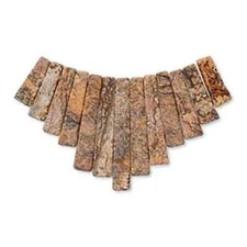 Genuine Picture Jasper Egyptian Fan -Collar- Bib -Pendant- 13 piece Collar