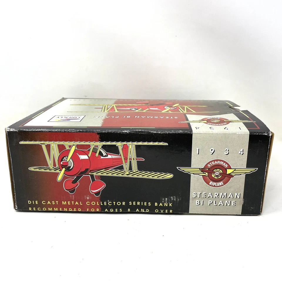 Banco de metal fundido a presión Liberty Classics por Spec Cast 1934 Stearman Bi Plane Foto 3 de 4