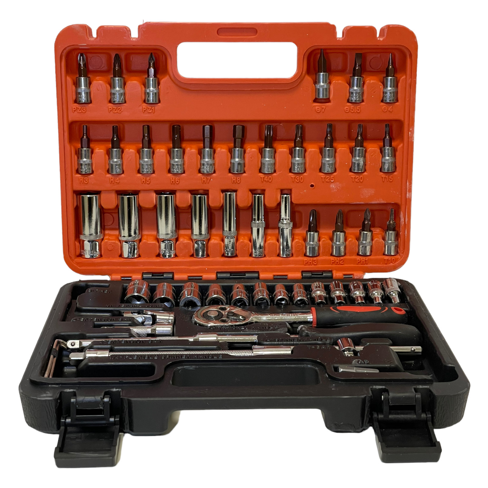 Kit Meccanica 1/4" 53 Pezzi - Chiavi a Bussola per Moto e Auto in CR-V