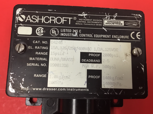 ASHCROFT - P/N: D424B - Interruptor de presión - Imagen 3 de 4