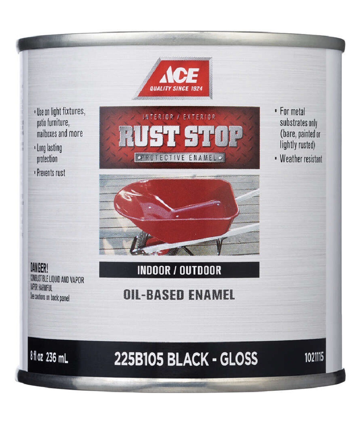 Ace rust stop indoor outdoor oil based enamel black gloss paint ebay
