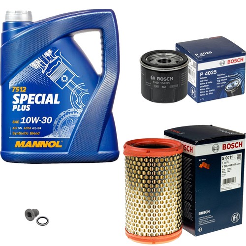 BOSCH Inspektionspaket 5L MANNOL Special Plus 10W-30 für Renault Clio II 1.2