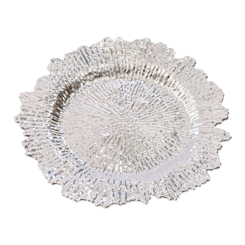 Nuevo 24 piezas Cargador Platos 13" Banquete Cena Vajilla Decoración Coral Arrecife Textura Foto 3 de 4